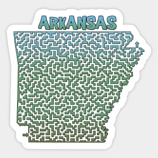 Arkansas State Outline Colorful Maze & Labyrinth Sticker